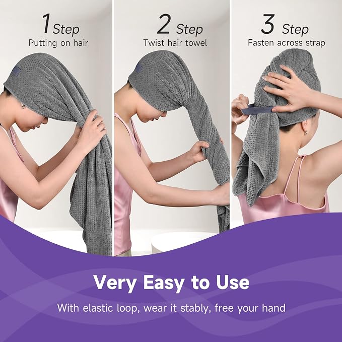 Umisleep Extra Large Microfiber Hair Towel - Image 2