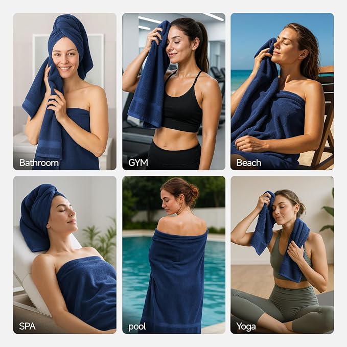 REDKISS Towels 8 Piece Luxury Bath Towel Set, 2 Bath Sheets, 2 Hand Towels - Image 8
