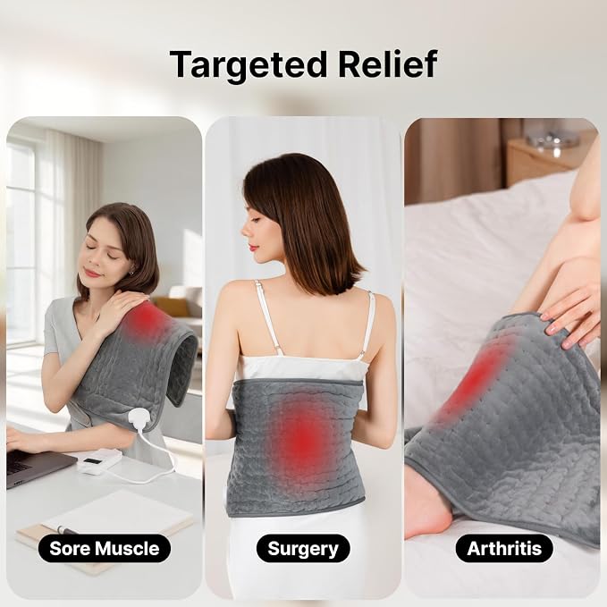 Heating Pad for Back, and Shoulder Pain Relief, Electric Heat Pad - Image 7