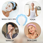 Luckybear Spa Headband for Washing Face, Velvet Makeup Headband, Bubble - Image 4