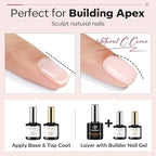 modelones Top Coat with Builder Nail Gel, Nude Pink Color Builder Top Nail Kit - Image 4