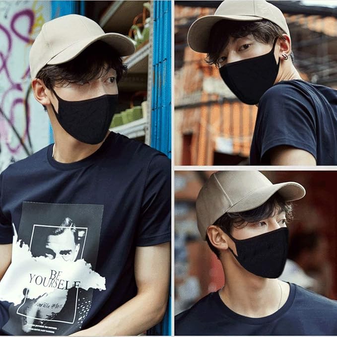FECEDY 6pcs/Pack Black Mask Windproof Dustproof Masks Breathable Reusable Washed - Image 4