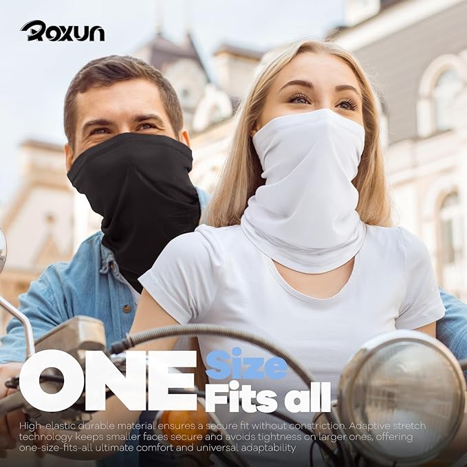 ROXUN 4 Pack Neck Gaiter, Cooling Breathable Face Mask UV Protection Scarf - Image 3
