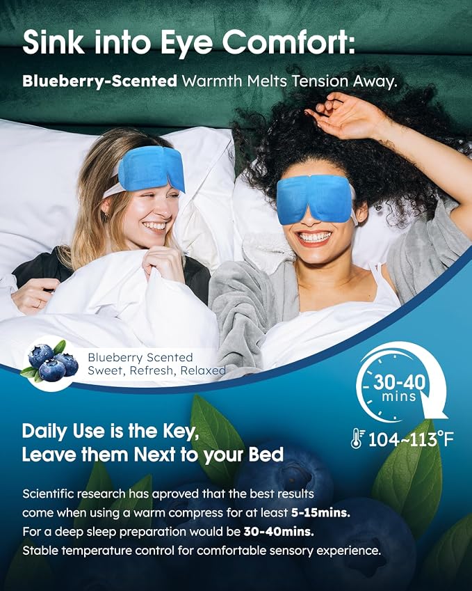 20 Packs Steam Eye Masks for Dry Eyes, Warm Compress Relief for Eye Fatigue & - Image 5