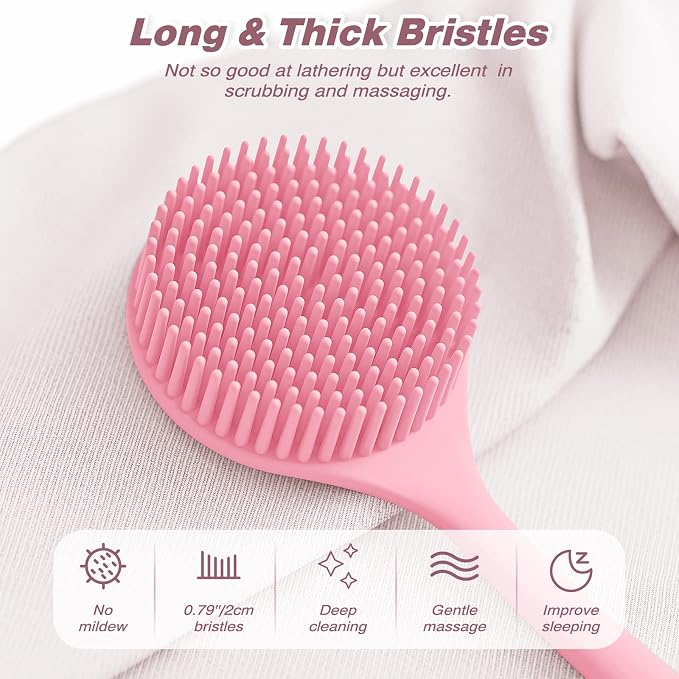 Manmihealth Silicone Back Scrubber & Soft Bath Glove Set, Super-Exfoliating - Image 3