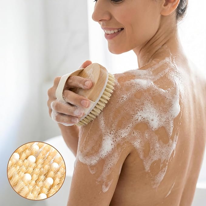 Sibba 10 Pack Dry Brushing Body Brush, Natural Bristle Exfoliating Brush - Image 5