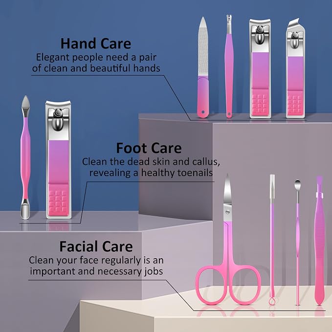 BLESWIN 10 in 1 Manicure Pedicure Kit, Manicure Kit - Image 2