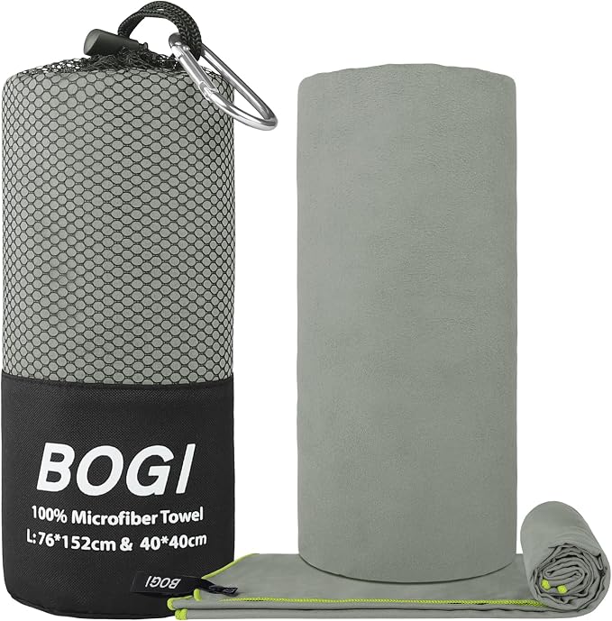 BOGI Microfiber Travel Sports Towel-Quick Dry, Soft Lightweight, Compact - Image 2