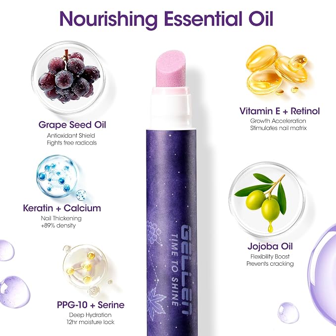 Gellen Ceramic Cuticle Oil Pusher Pen, 2-in-1 Cuticle Care Set - Image 7