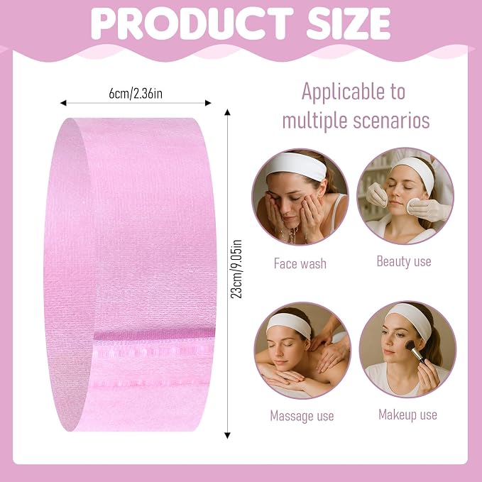 30Pcs Disposable Spa Facial Headbands, Non-Woven Stretch Disposable Headbands - Image 2