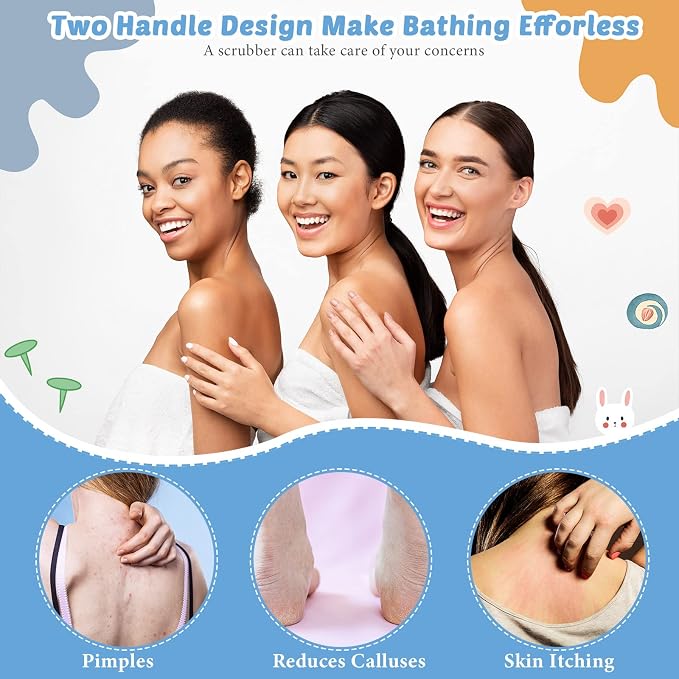 4 Pack Exfoliating Washcloth Back Scrubber Set, 2 Exfoliating Body Scrubber - Image 5