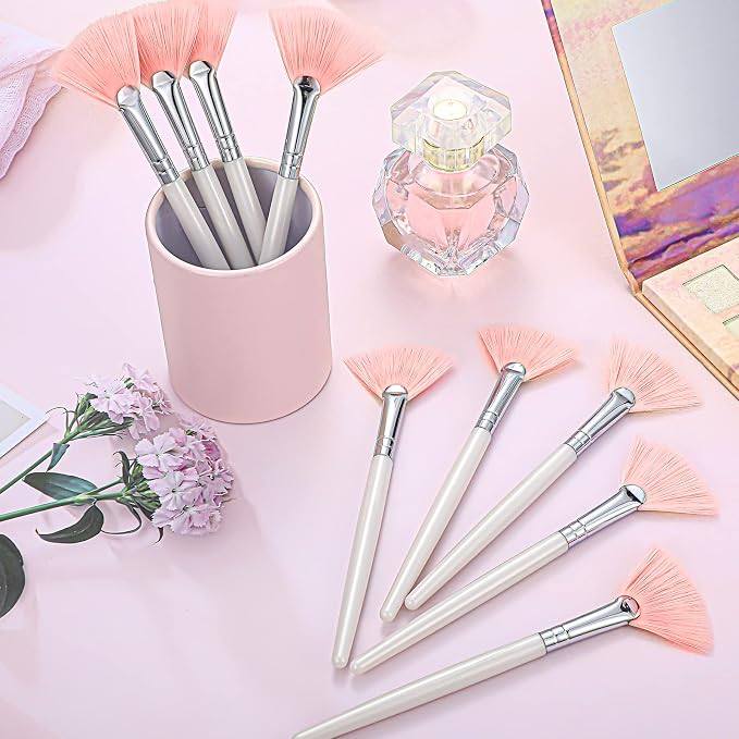 9 Pieces Facial Fan Mask Brushes, Soft Facial Applicator Brushes Tools - Image 4