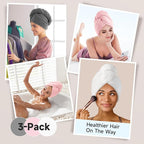 Umisleep 3 Pack Microfiber Hair Towel Wrap - Image 6