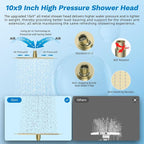 Hibbent cUPC Certified All Metal 10" Rainfall Showerhead Combo, High Pressure - Image 4