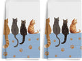 2PCS Cute Cat Kitchen Towels, Cats Paw Print Themed Gifts Reusable Absorbent by Unknown