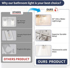 OCIOC Nickel Bathroom Vanity Light 3-Light Bathroom Light Fixtures Over Mirror - Image 6