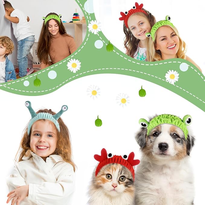 WLLHYF 3 Pack Spa Headband Face Wash Hairband Facial Makeup Head Wraps Cartoon - Image 6