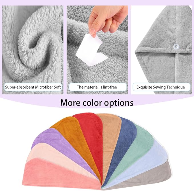 Microfiber Hair Drying Towel Wrap - Image 8