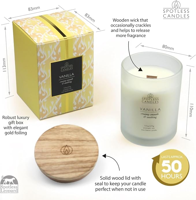 Vanilla Candle 9.7 oz: 55 Hrs Burn Time - Image 4