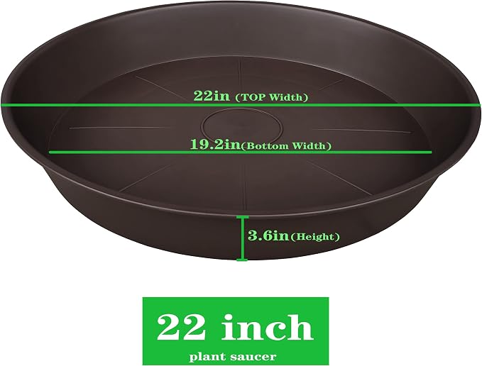 2 Pack of 20 22 inch Plant Saucer, 3.6" Depth Tray, Large Deep Heavy Duty - Image 2