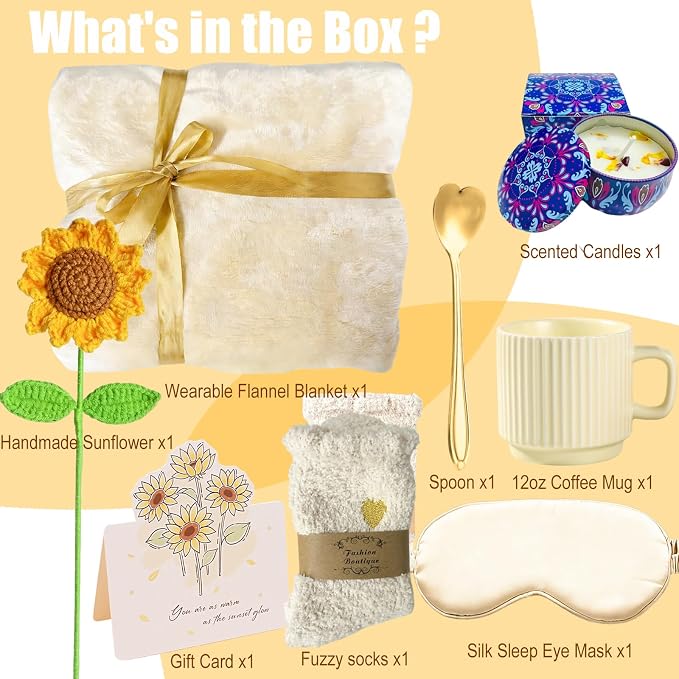 FXK Sunflower Gift Baskets for Women, Self Care Package - Image 4
