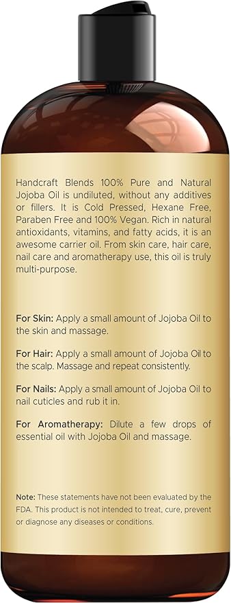 Handcraft Blends Jojoba Oil | 100% Pure and Natural | Ayurvedic Skin Care | - Image 2