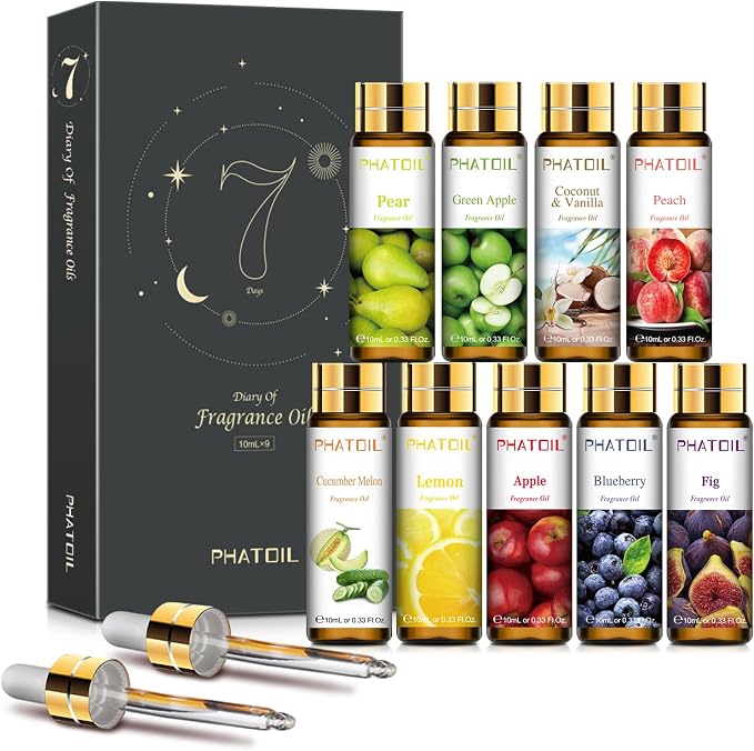 PHATOIL 9PCS Fruit Fragrance Oil Set by PHATOIL