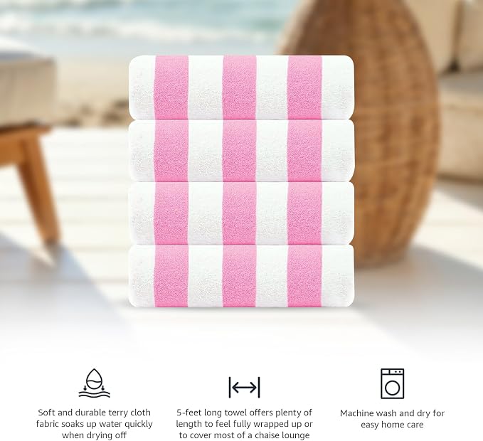 CASA COPENHAGEN Cabana Beach Towel Designed in Denmark Rough and Tough - Image 4