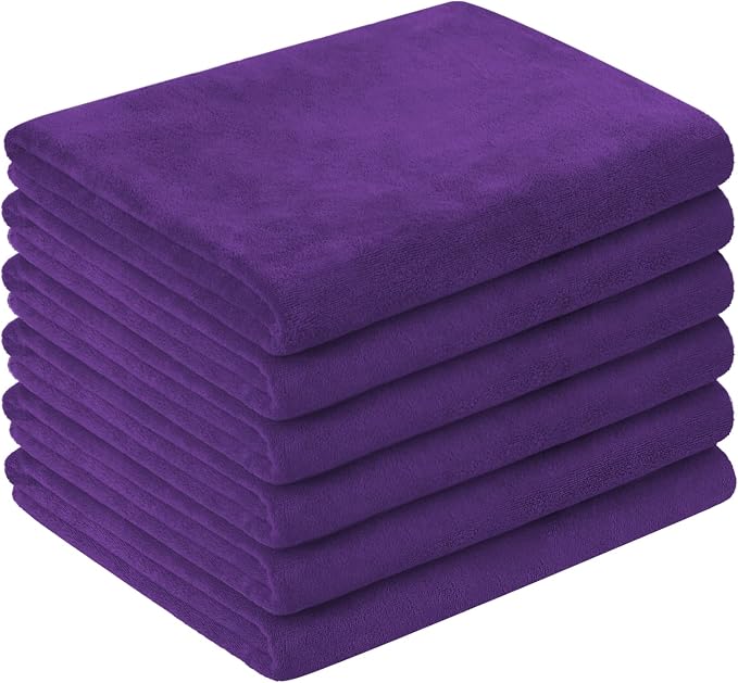 JML Bath Towel, Microfiber Bath Towels Set 6 Pack 30" x 60" - Image 2