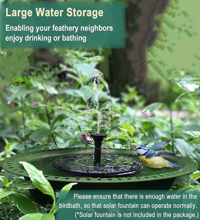 Garbuildman 28-inch Lightweight Birdbaths Antique Decoration Detachable - Image 6