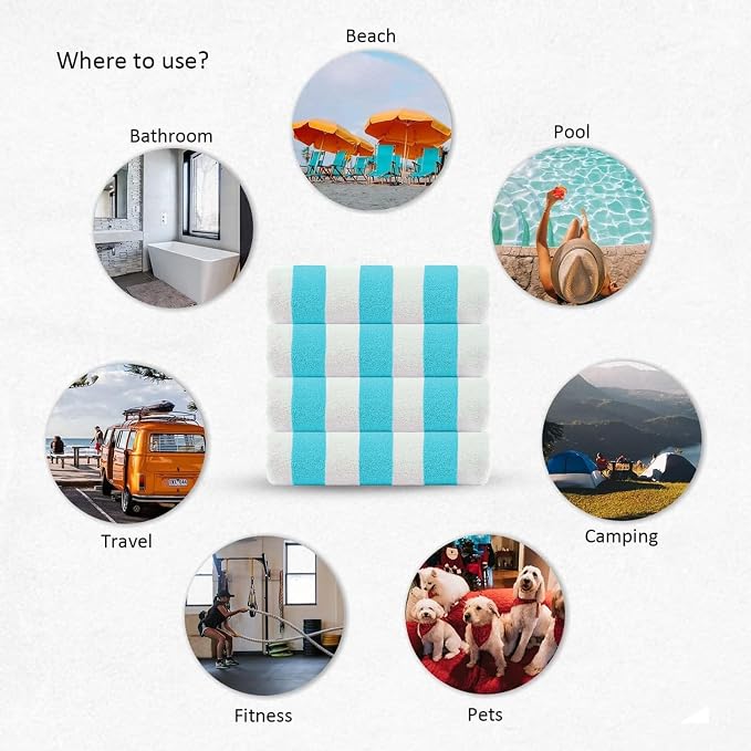 CASA COPENHAGEN Cabana Beach Towel Designed in Denmark Rough and Tough - Image 5