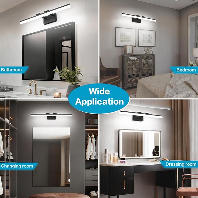 SOLFART Black Vanity Light Modern 31.5 inch Dimmable LED Light - Image 7