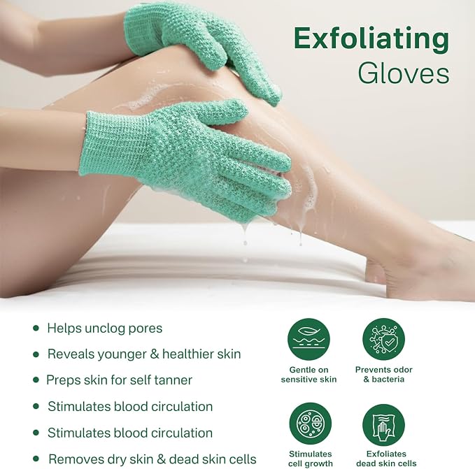Yiclick Heavy Exfoliating Gloves, Exfoliating Body Scrubber - Image 3