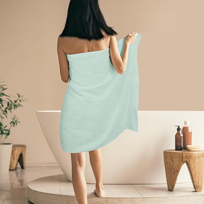 GLAMBURG 100% Cotton Oversized 2 Pack Bath Sheets 35x70, Ultra Soft Highly - Image 4