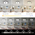 Black Waterproof LED Flush Mount Ceiling Light Fixture, - Image 5