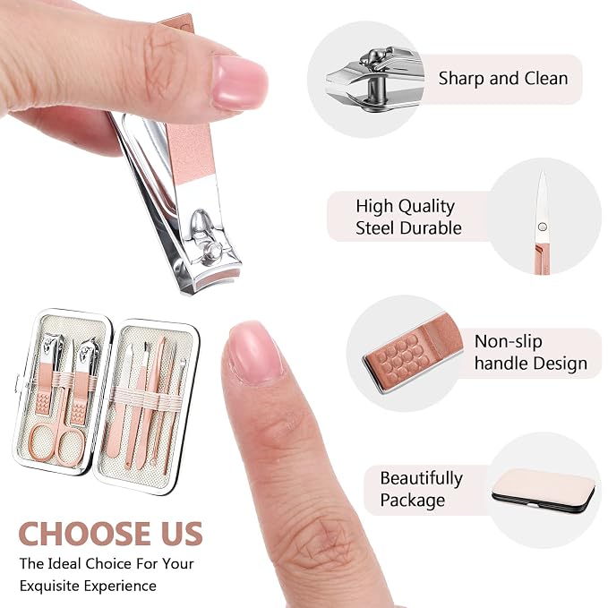 Hanaive 6 Set Manicure Set 48 Pcs Nail Clippers Pedicure Kit Gift - Image 3
