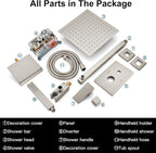 Midanya Shower System with Tub Spout, Bathtub Shower Faucet Set with Square - Image 9