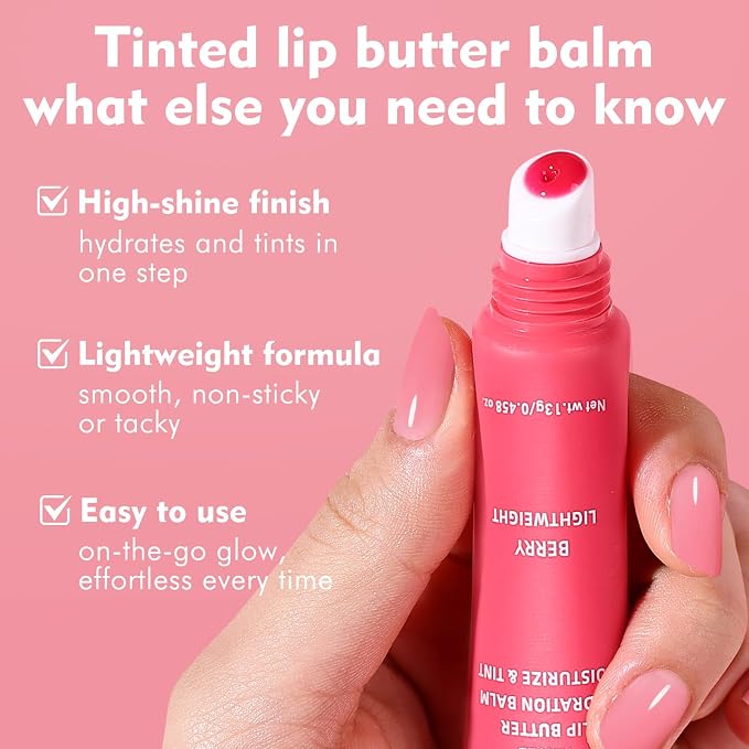 KIMUSE 6 Pcs Tinted Lip Butter Hydration Balm Set, 6 Flavored Shades Hydrating - Image 5