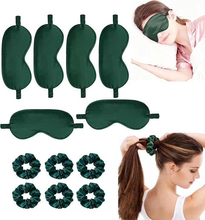 12Pcs Silk Sleep Masks Satin Eye Mask Silky Eyes Cover Blindfold Eyeshade Hair - Image 4