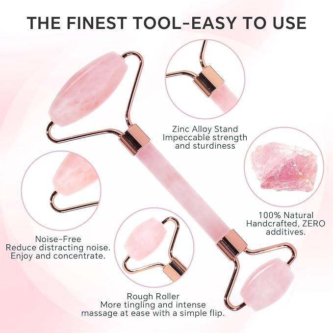 Jade Roller & Gua Sha Set for Face – 4PCS Natural Facial Massage Tools Kit - Image 5