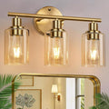 Zarbitta 3-Light Bathroom Light Fixtures, Brushed Gold Vanity Light, Farmhouse by Zarbitta