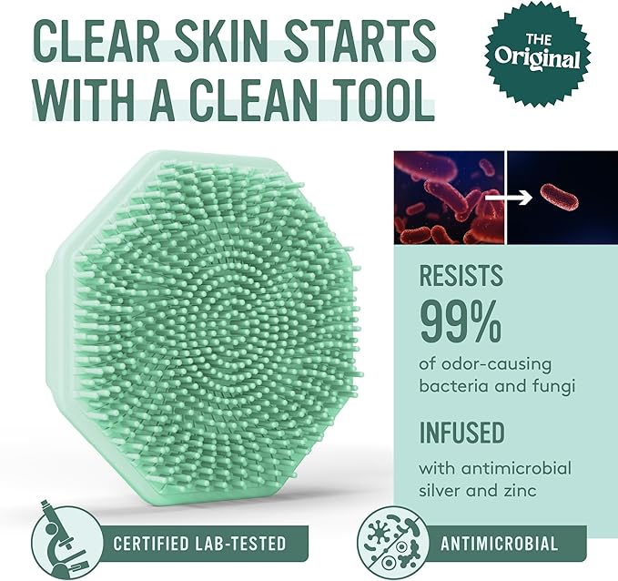 Sud Scrub® Antimicrobial Silicone Face Scrubber, 1 Pack, Gentle Face Exfoliator - Image 2