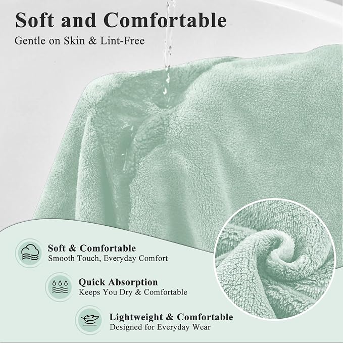 Women’s Adjustable Spa Wrap Towel Set, Microfiber Body Wrap Bathrobe - Image 4