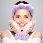 Zkptops Spa Headband for Washing Face Wristband Set Sponge Makeup Skincare - Image 2