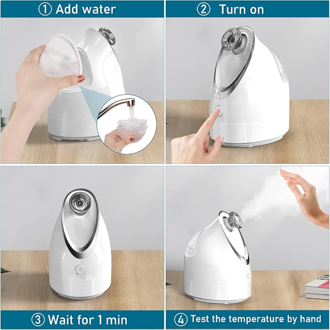 NewWay Nano Ionic Facial Steamer, Adjustable Nozzle Angle Aromatherapy Warm - Image 4
