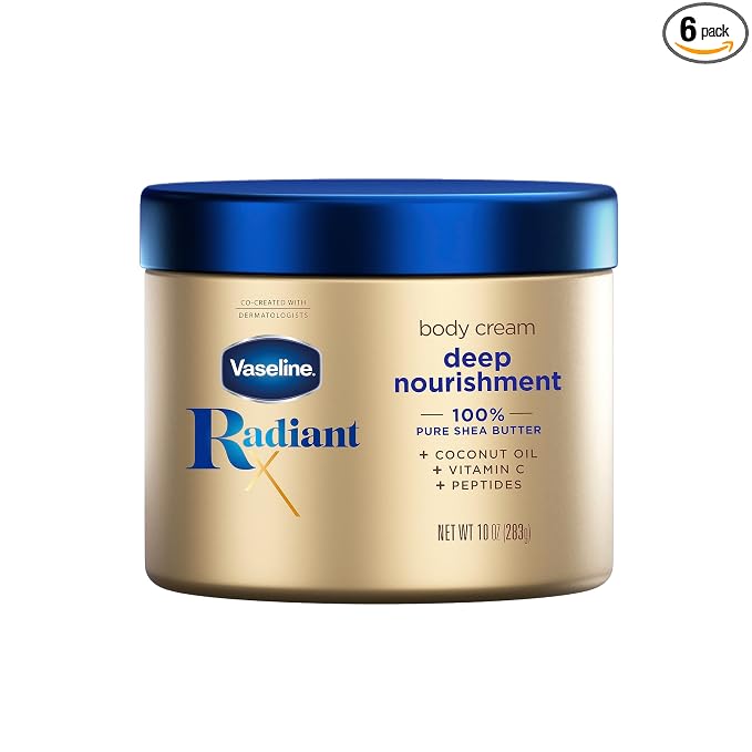 Vaseline Radiant X Deep Nourishment Body Cream 100% Pure Shea Butter, Coconut by Vaseline