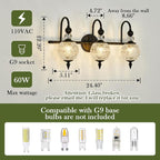 Piepooye Vintage Bathroom Light Fixtures Black Vanity Light - Image 2