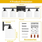 Sailstar 5-Light Bathroom Light Fixtures Over Mirror, Matte Black Vanity Lights - Image 6