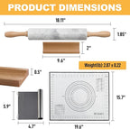 Koville African Natural Marble Rolling Pin, Non-Stick Polished Dough Roller - Image 4