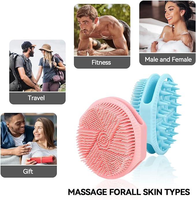2-Pack Soft Silicone Dual-Sided Body Scrubber & Loofah | Gentle Exfoliating - Image 7